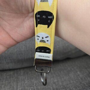 Crafty & Posh Yellow Cat Print Wristlet